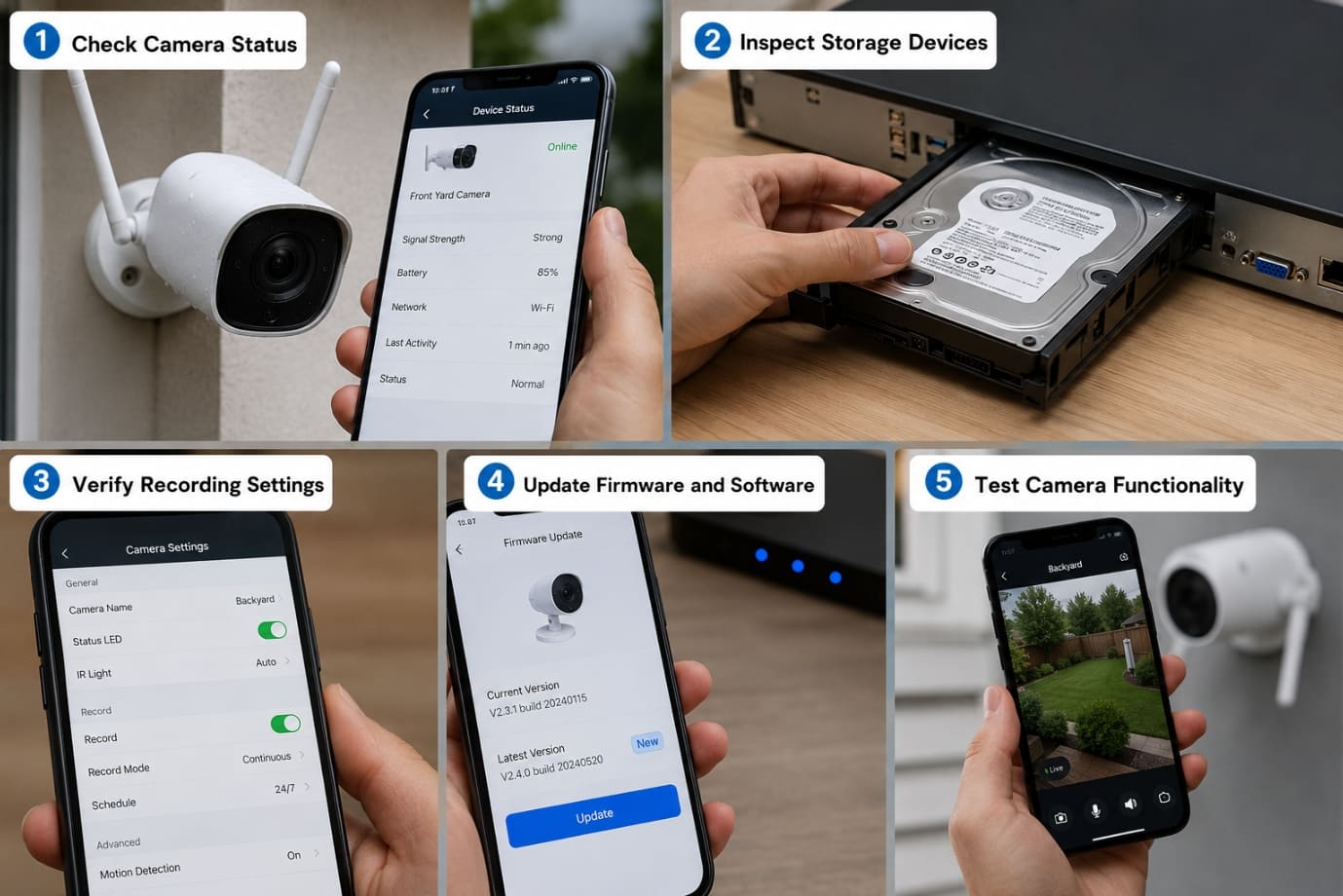 How to Troubleshoot a Wireless Security Camera System That Is Not Recording